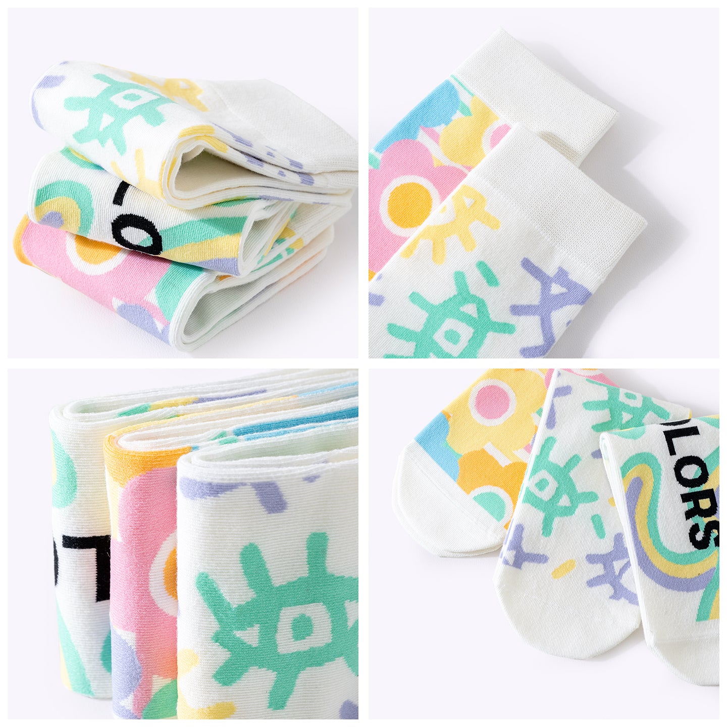 Macaron Floral Dopamine Knee-High Socks