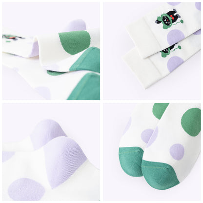 Retro black cat dopamine tube socks