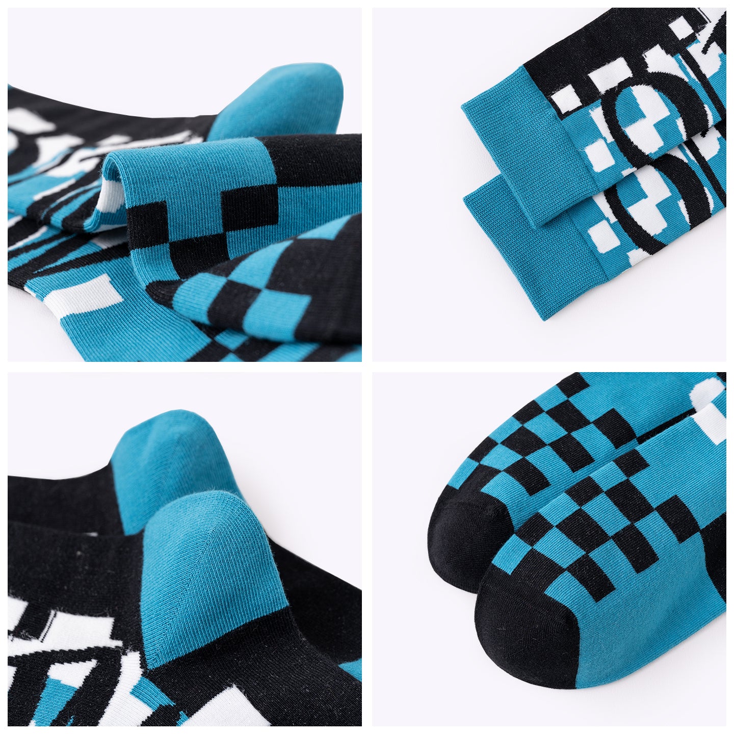 Street-chic checkered dopamine mid-calf socks