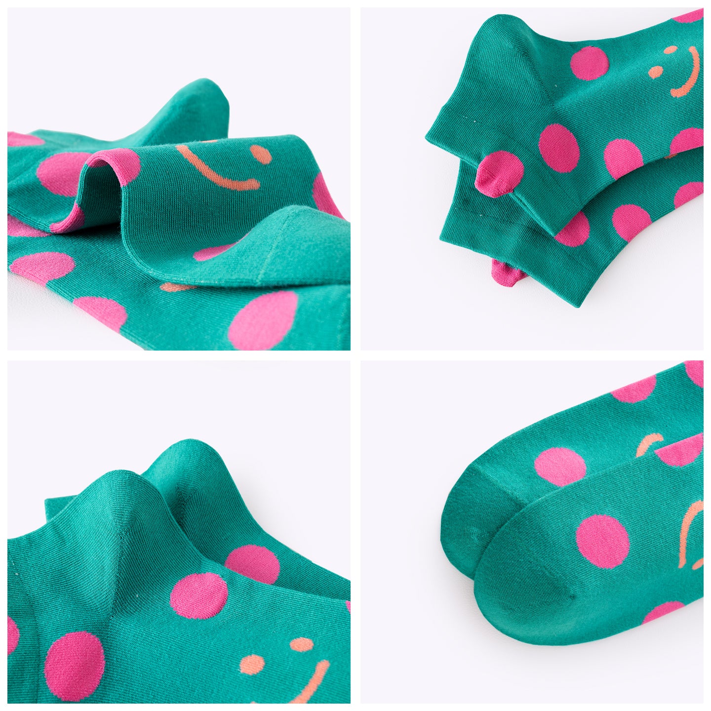 Polka Dot Smiley Face Dopamine Ankle Socks