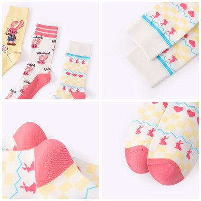Cartoon Rabbit Dopamine Mid-Calf Socks