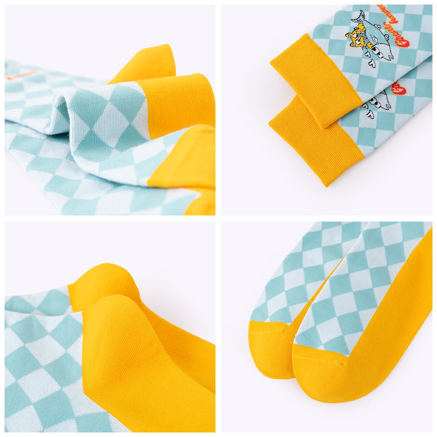 Retro Cartoon Cat Dopamine Mid-Calf Socks