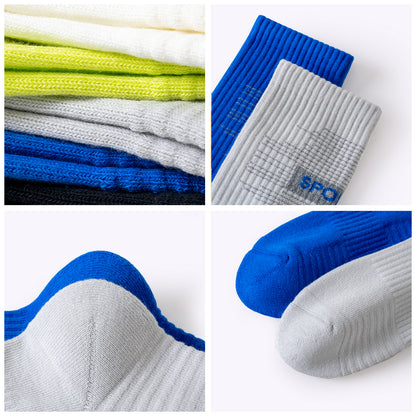 Line-patterned dopamine sport ankle socks