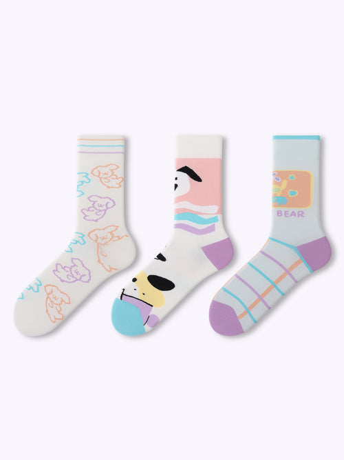 Soft and Cute Dog Dopamine Mid-Calf Socks