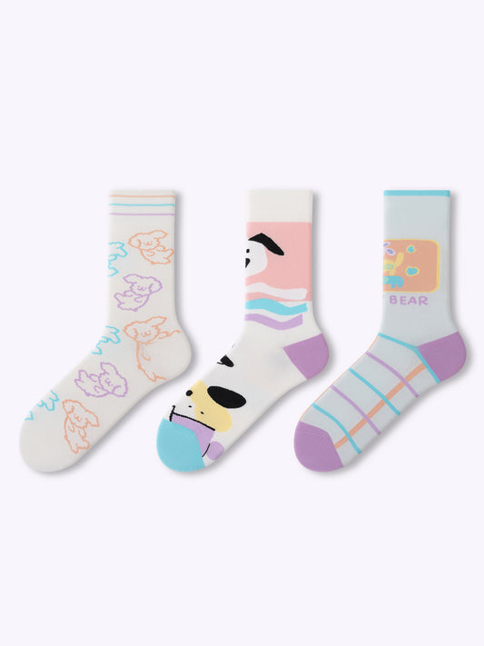 Soft and Cute Dog Dopamine Mid-Calf Socks