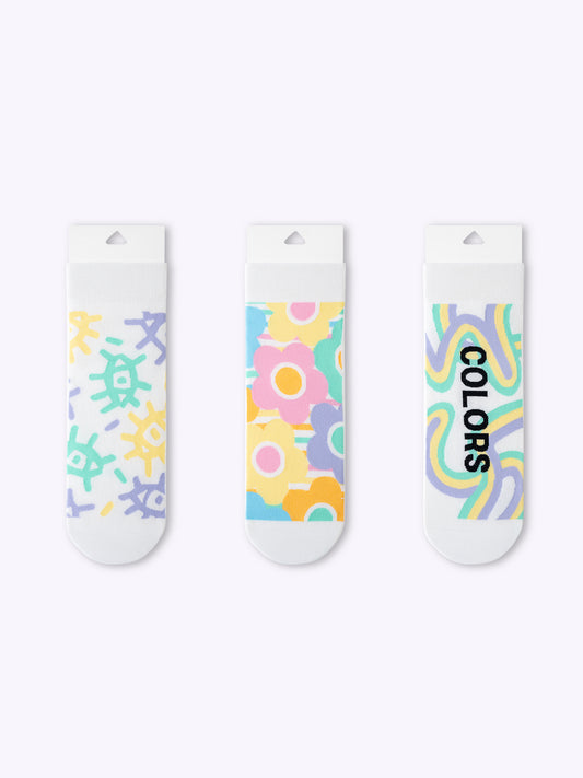 Macaron Floral Dopamine Knee-High Socks
