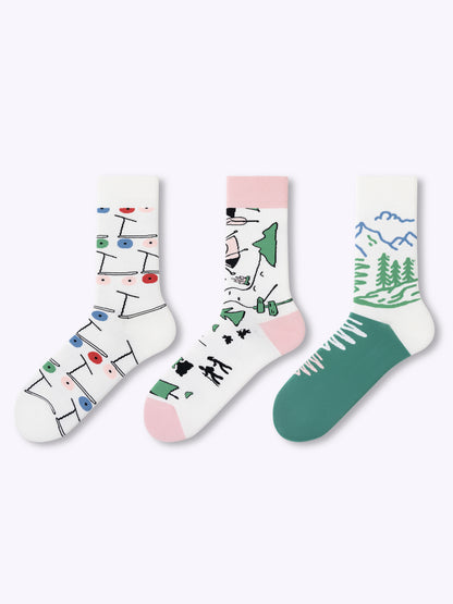 Step Into Art —Dopamine Mid-Calf Socks