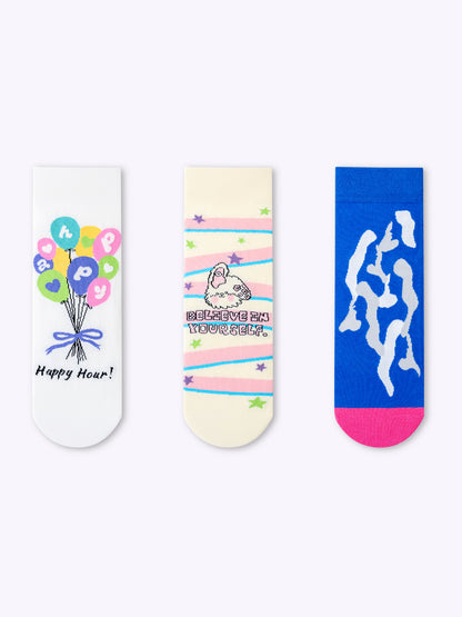 Balloon cute pet graffiti straight socks