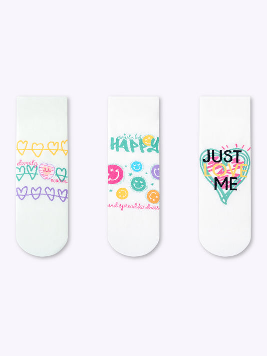 Smiley face heart graffiti straight socks