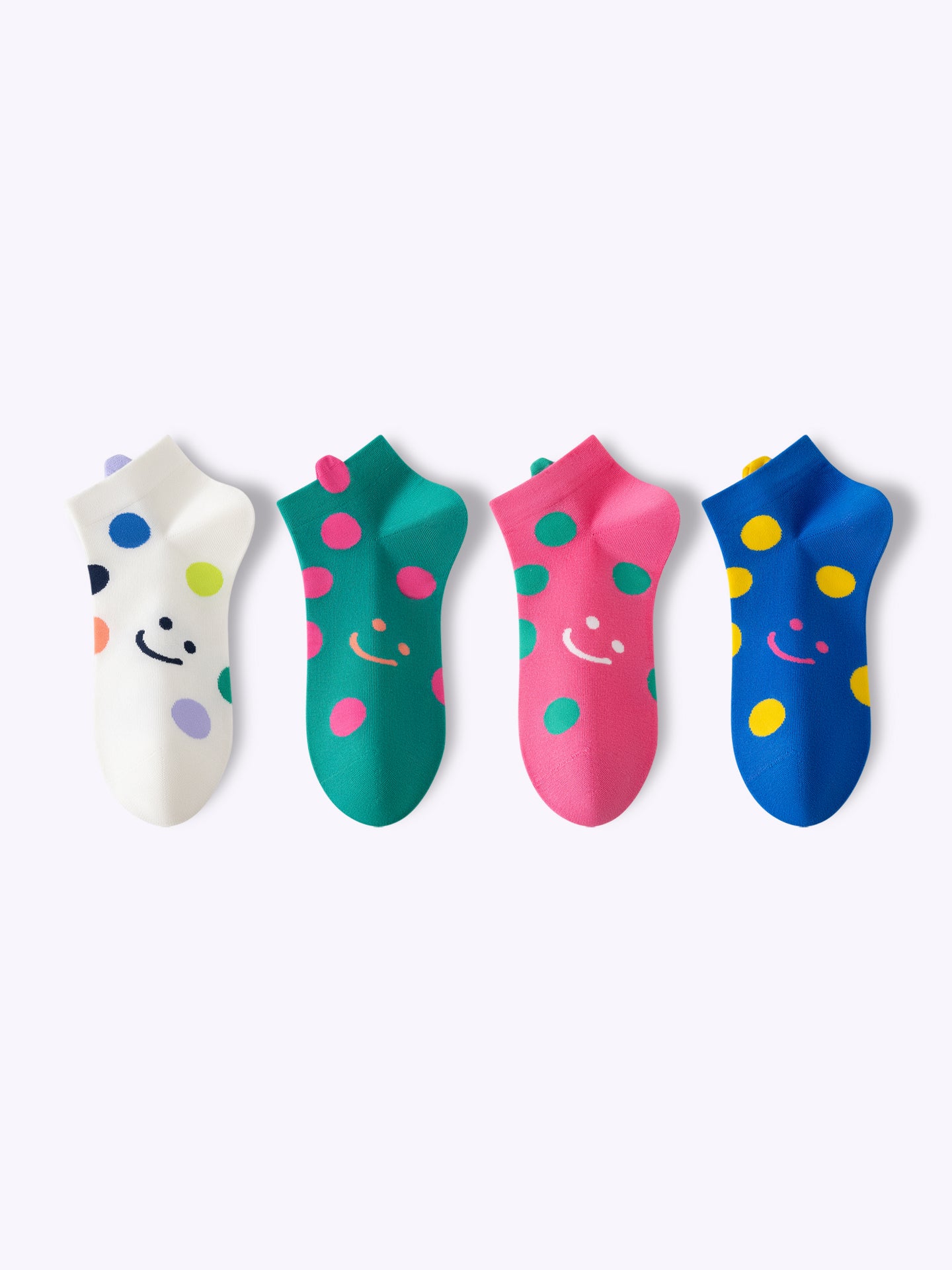 Polka Dot Smiley Face Dopamine Ankle Socks