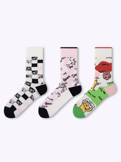 Playful Doodle Dopamine Mid-Calf Socks