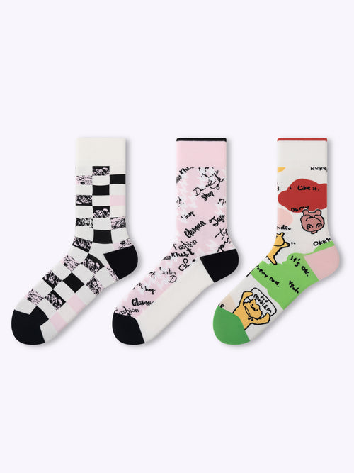 Playful Doodle Dopamine Mid-Calf Socks