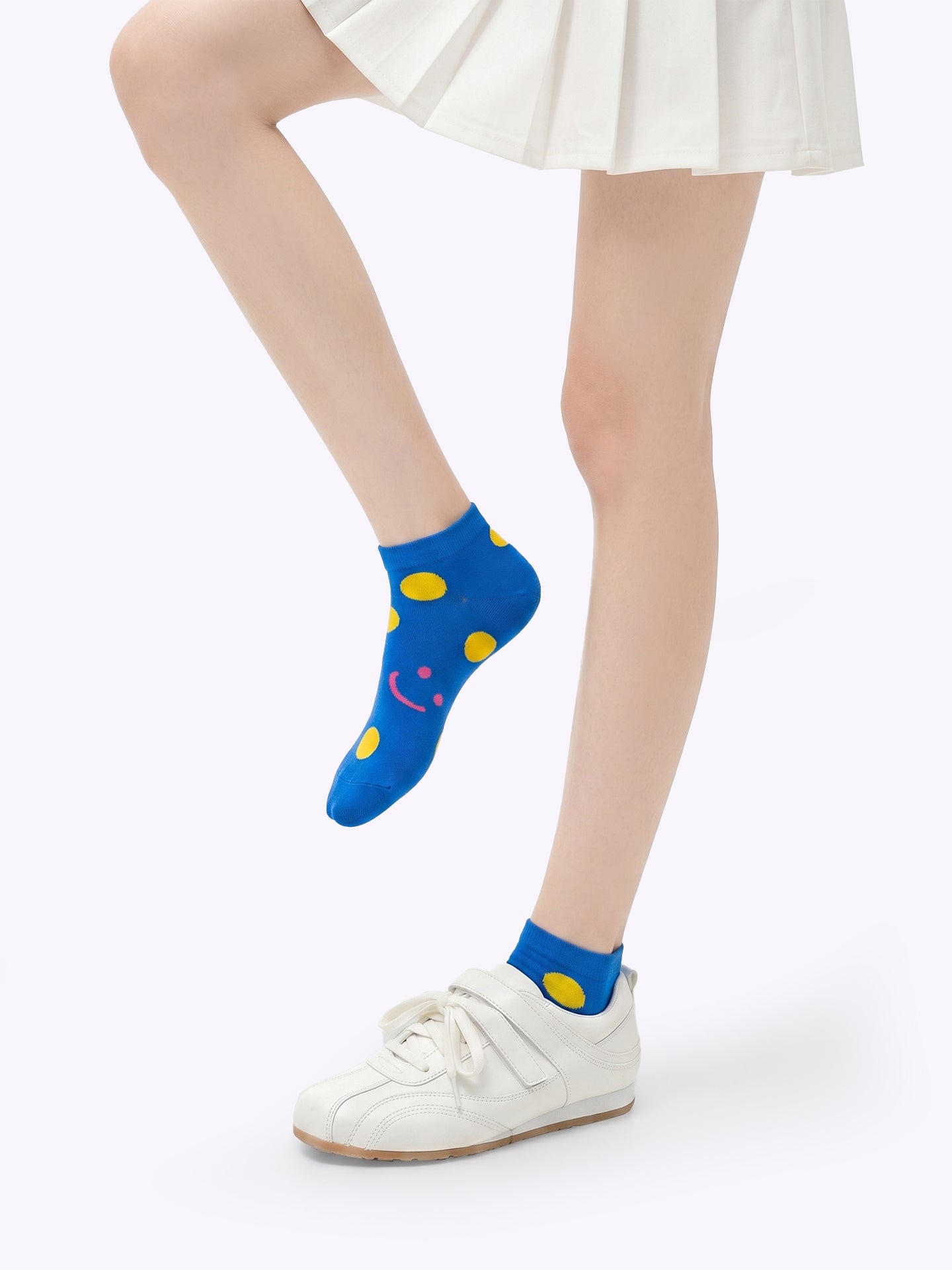 Polka Dot Smiley Face Dopamine Ankle Socks