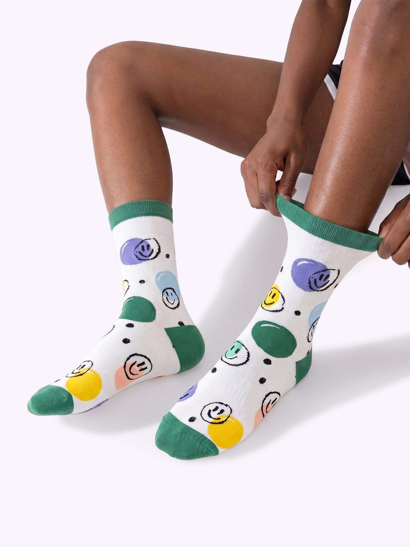 Hand-drawn Smiley Face Dopamine Mid-Calf Socks