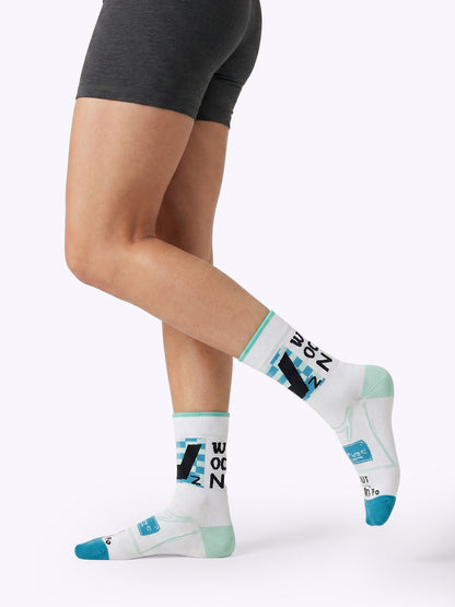 Street-chic checkered dopamine mid-calf socks