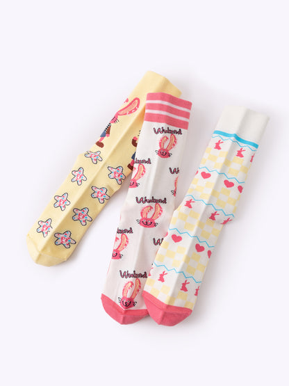 Cartoon Rabbit Dopamine Mid-Calf Socks
