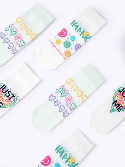 Smiley face heart graffiti straight socks