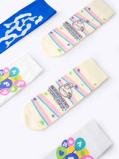 Balloon cute pet graffiti straight socks