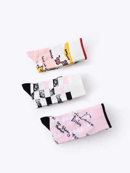 Playful Doodle Dopamine Mid-Calf Socks