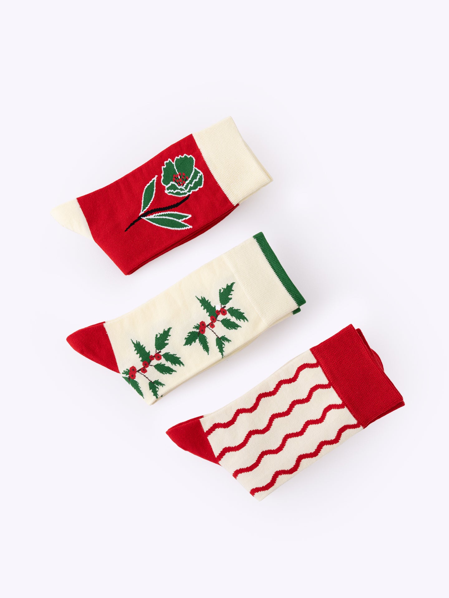 Retro Floral Dopamine Mid-Calf Socks