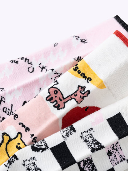Playful Doodle Dopamine Mid-Calf Socks