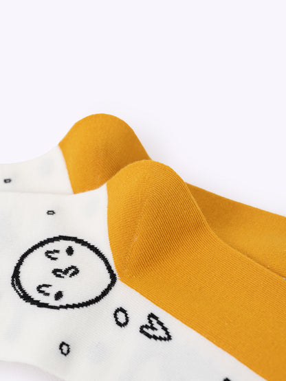Hand-drawn Smiley Face Dopamine Mid-Calf Socks