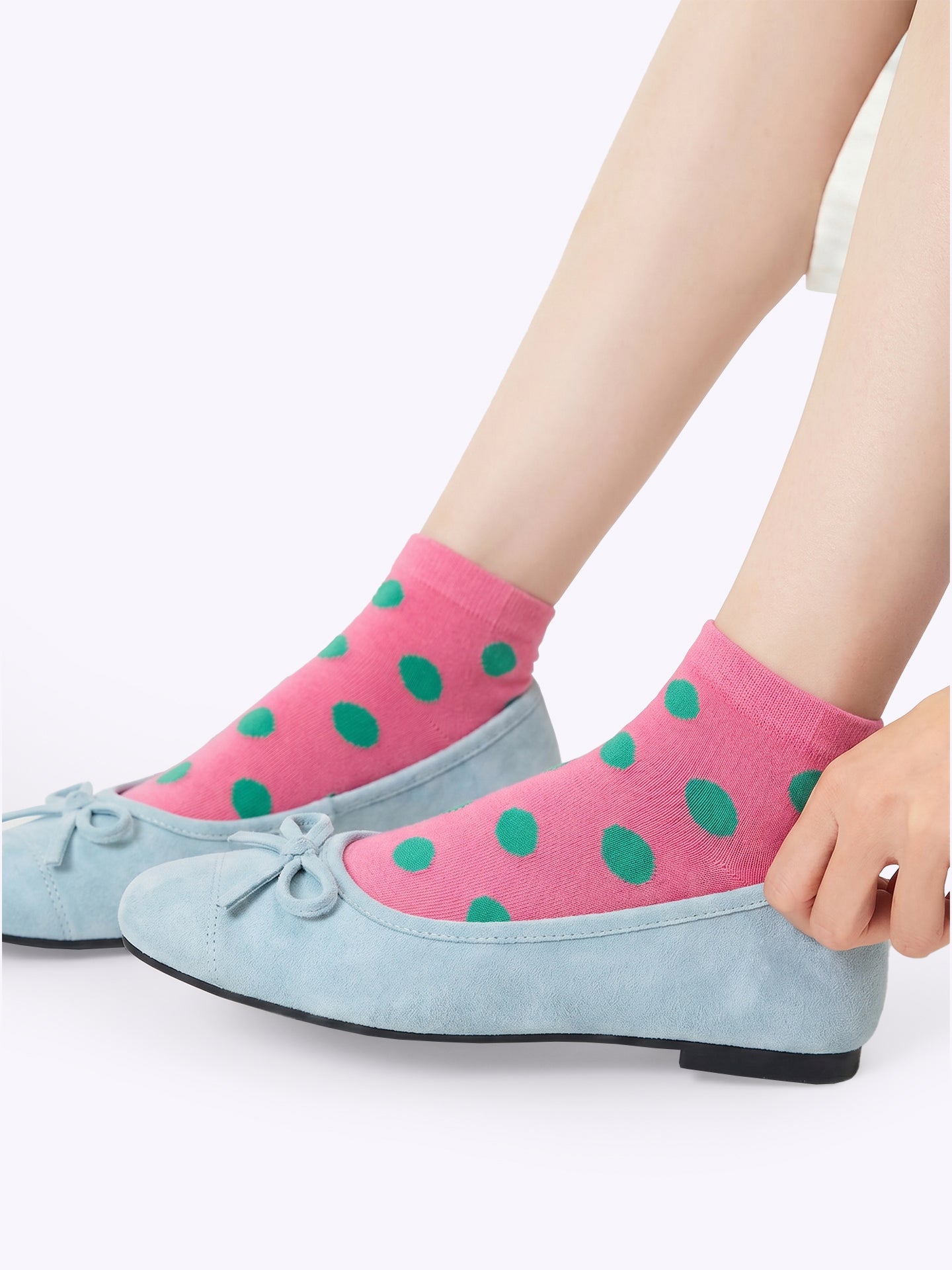 Polka Dot Smiley Face Dopamine Ankle Socks