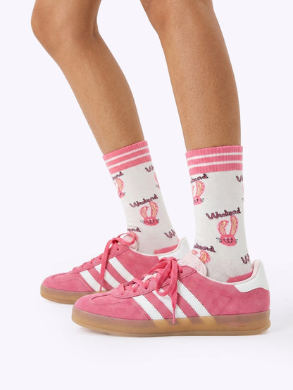 Cartoon Rabbit Dopamine Mid-Calf Socks