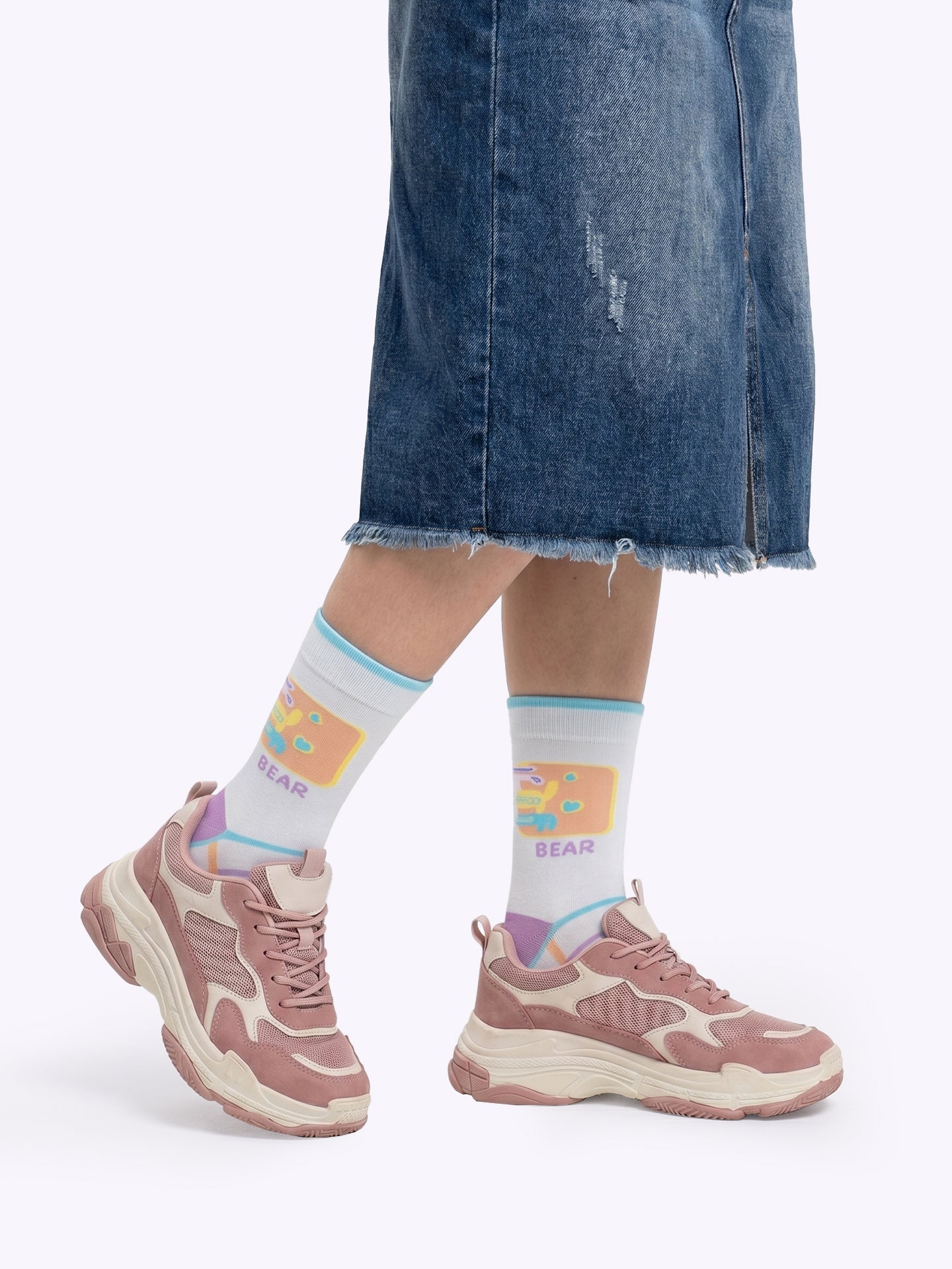 Retro black cat dopamine tube socks
